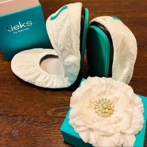 Tieks in Diamond White Croc